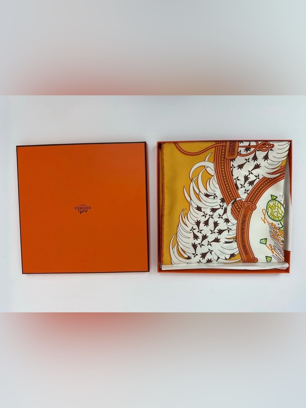 🧡 NWT Authentic Hermès "Légende Brodée" Carré 90 Silk Scarf Pierre Marie 2023